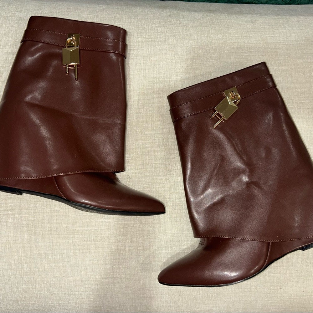Brown Leather Booties